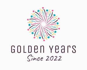 New Year Party Fireworks logo design