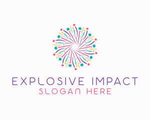 New Year Party Fireworks logo design