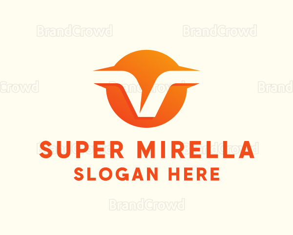 Orange Business Letter V Logo