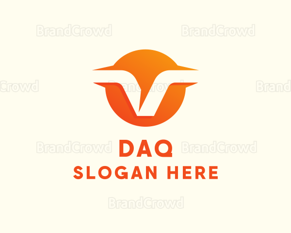 Orange Business Letter V Logo