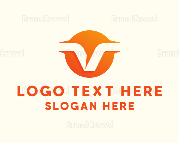 Orange Business Letter V Logo