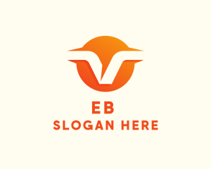 Orange Business Letter V  Logo