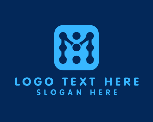 Dots - Digital App Letter M logo design