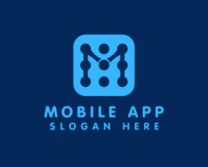 Digital App Letter M logo design