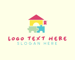 Brain Teaser - Puzzle Daycare Kindergarten logo design