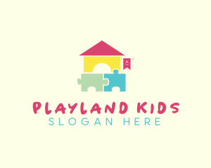 Puzzle Daycare Kindergarten logo design