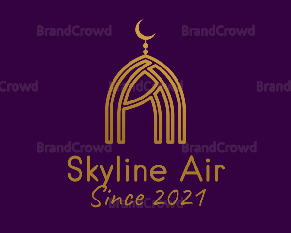 Golden Islamic Dome Logo
