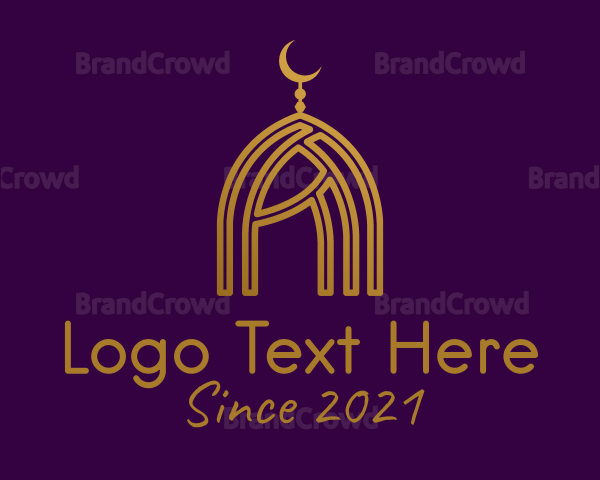 Golden Islamic Dome Logo