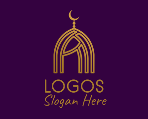 Golden Islamic Dome  Logo