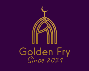 Golden Islamic Dome  logo design