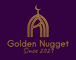 Golden Islamic Dome  logo design