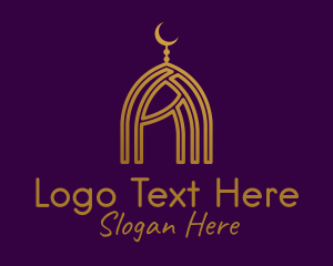 Golden Islamic Dome  Logo
