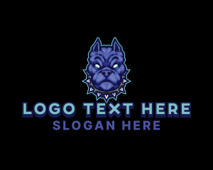 Dog - Pitbull Canine Gaming logo design