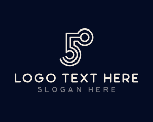 Number 13 - Geometric Modern Numbers logo design