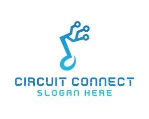 Circuit - Music Note Circuit logo design