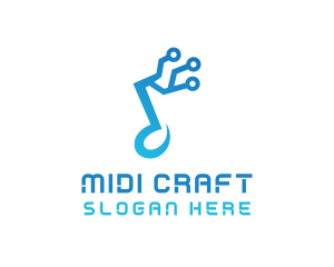 Midi - Music Note Circuit logo design