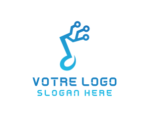 Music Conductor - Music Note Circuit logo design