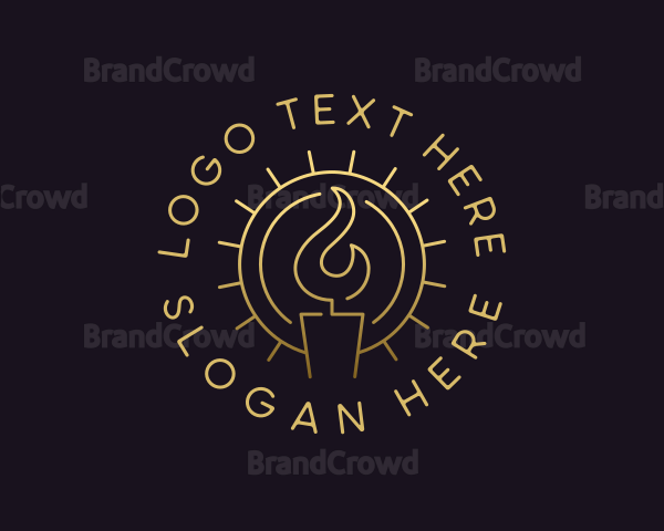 Candle Flame Sun Logo