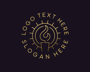 Scent - Candle Flame Sun logo design