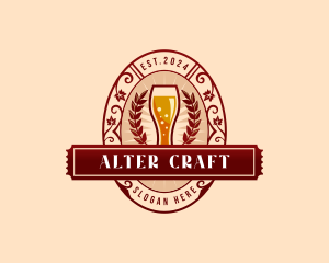 Weizen Glass Craft Beer logo design