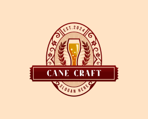 Weizen Glass Craft Beer logo design