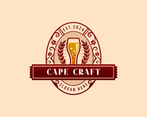 Weizen Glass Craft Beer logo design