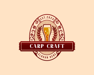 Weizen Glass Craft Beer logo design