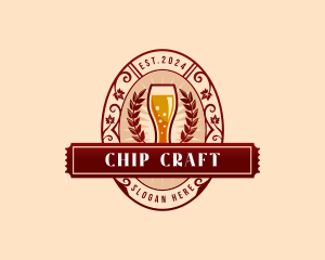 Weizen Glass Craft Beer logo design