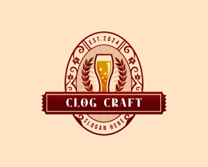 Weizen Glass Craft Beer logo design