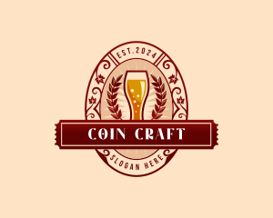 Weizen Glass Craft Beer logo design