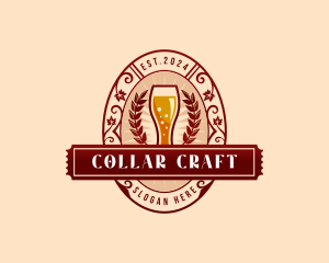 Weizen Glass Craft Beer logo design