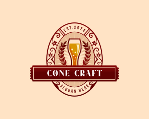 Weizen Glass Craft Beer logo design