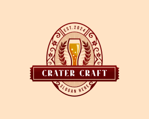 Weizen Glass Craft Beer logo design