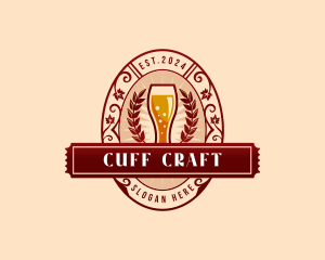 Weizen Glass Craft Beer logo design