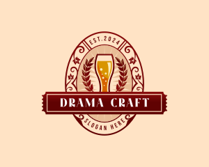 Weizen Glass Craft Beer logo design