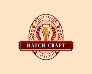 Weizen Glass Craft Beer logo design