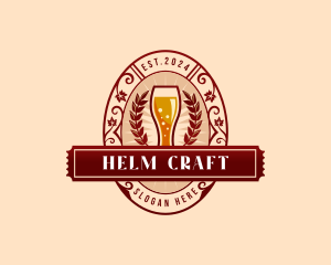 Weizen Glass Craft Beer logo design