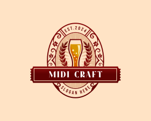 Weizen Glass Craft Beer logo design