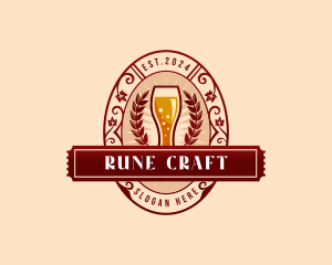 Weizen Glass Craft Beer logo design