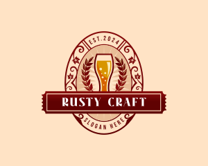 Weizen Glass Craft Beer logo design