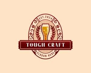 Weizen Glass Craft Beer logo design