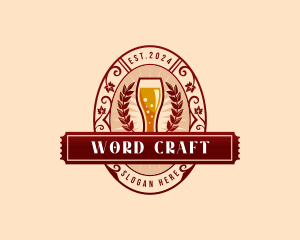 Weizen Glass Craft Beer logo design