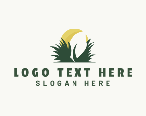 Organic - Grass Planting Agriculture logo design