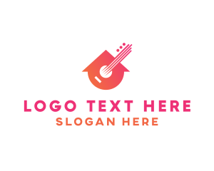 Guitar Lessons - Guitar Music House logo design