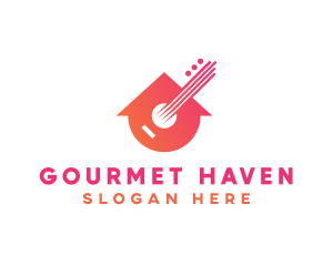 Guitar Music Home logo design