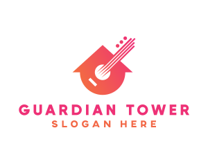 Guitar Music Home logo design