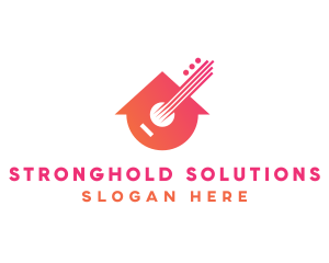 Guitar Music Home logo design