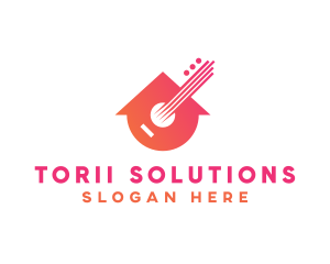 Guitar Music Home logo design