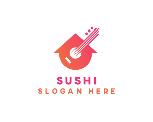 Guitar Music Home logo design