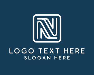 Modern Outline Letter N Logo